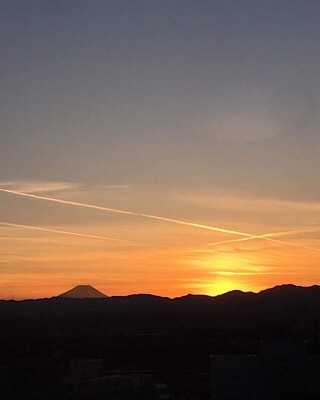 夕焼け 富士山